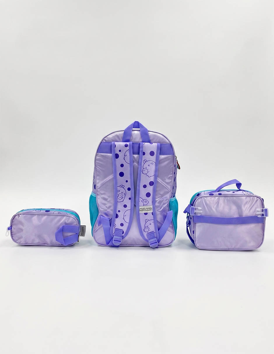 Set mochila escolar Molang Dots para niña 2